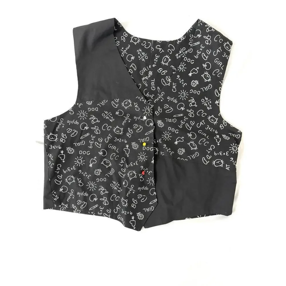Teacher Suit Vest Men’s XL Fun School Days Cats Dogs Theme